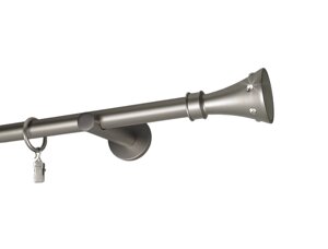 Карниз MStyle для штор металевий однорядний Сатин Картер труба гладка 19 мм кронштейн циліндр 160 см