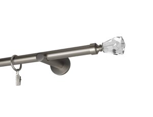 Карниз MStyle для штор металевий однорядний Сатин Лучетта труба гладка 19 мм кронштейн циліндр 160 см