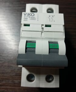 Автоматичний вимикач 2 полюсний 63А VIKO