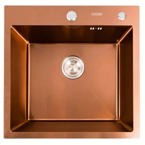 Кухонна мийка Platinum Handmade PVD 500x500x220 copper