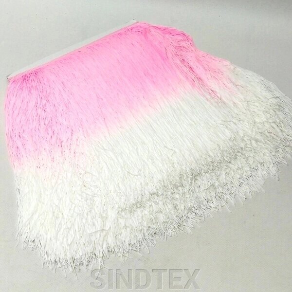 1 м. Бахрома 30 см рожевий з білими для бальних суконь від компанії SINDTEX - фото 1