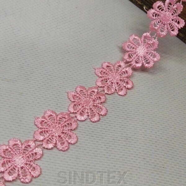 (1 м) Кружево макраме Sindtex 2,5см (13м) Цвет - Розовый (М10070-007) ##от компании## SINDTEX - ##фото## 1
