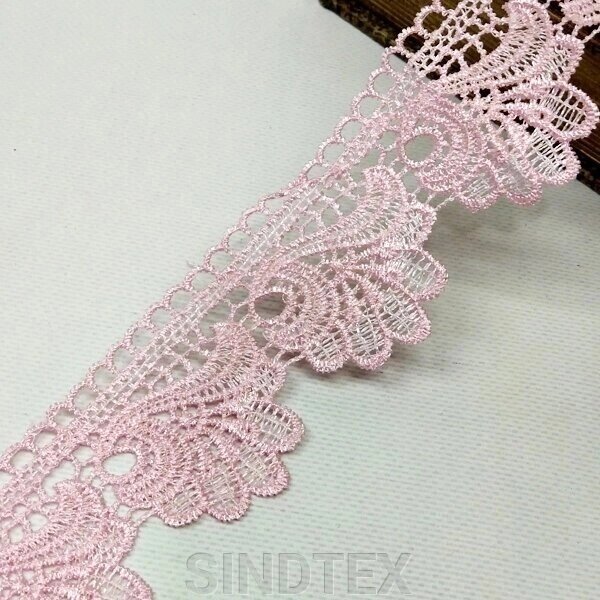 (1 м) Кружево макраме Sindtex 6см (13м) Цвет - Розовый (М729-42-004) ##от компании## SINDTEX - ##фото## 1