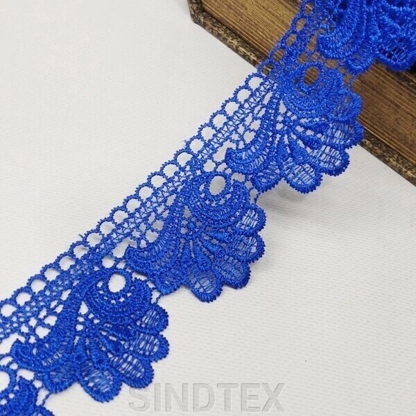 (1 м) Кружево макраме Sindtex 6см (13м) Цвет - Синий электрик (М729-42-040) ##от компании## SINDTEX - ##фото## 1