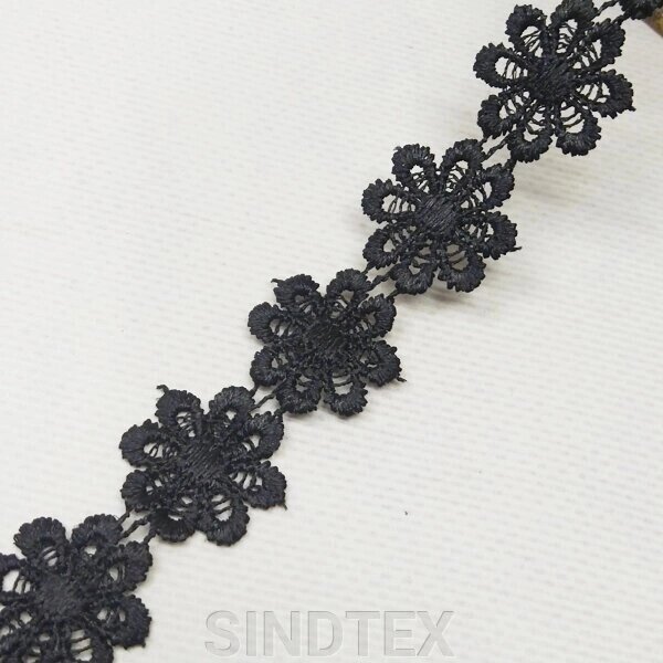 (1 м) Мереживо макраме Sindtex 2,5 см (13 м) колір - чорний (M10070-039) від компанії SINDTEX - фото 1