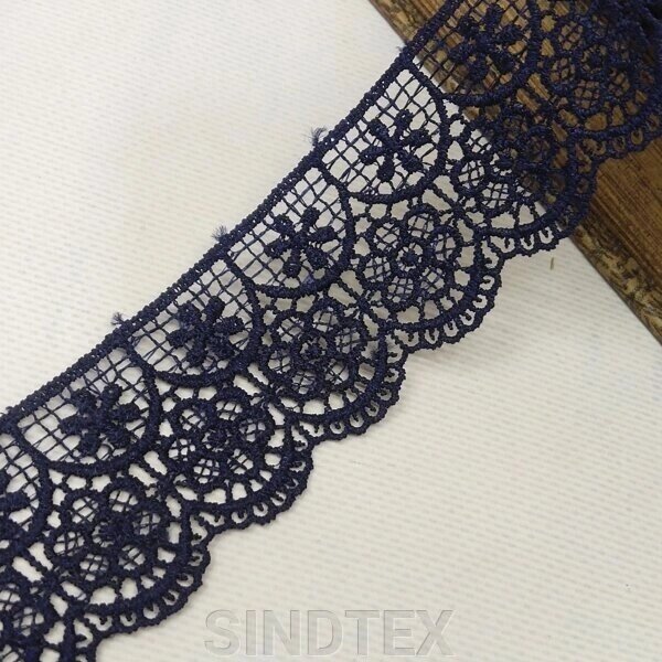 (1 м) Мереживо макраме Sindtex 4.5 см (13м) колір - синій темний (M729-39-154) від компанії SINDTEX - фото 1