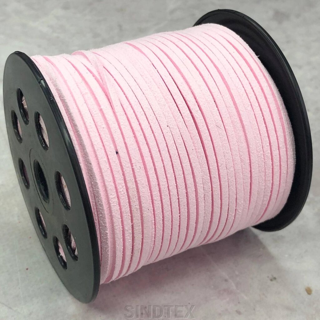 1 м - Шнур замшевий 2,5 мм - ніжно рожевий від компанії SINDTEX - фото 1