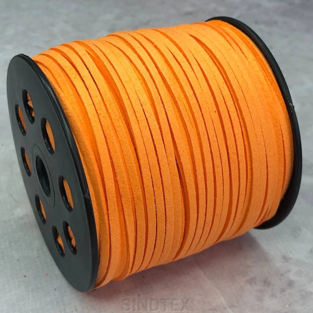 1 м - Шнур замшевий 2,5 мм - помаранчевий від компанії SINDTEX - фото 1