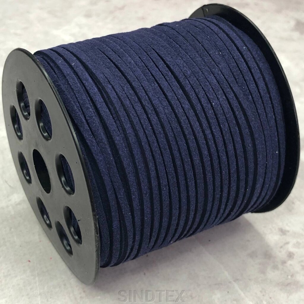 1 м - Шнур замшевий 2,5 мм - темно синій від компанії SINDTEX - фото 1