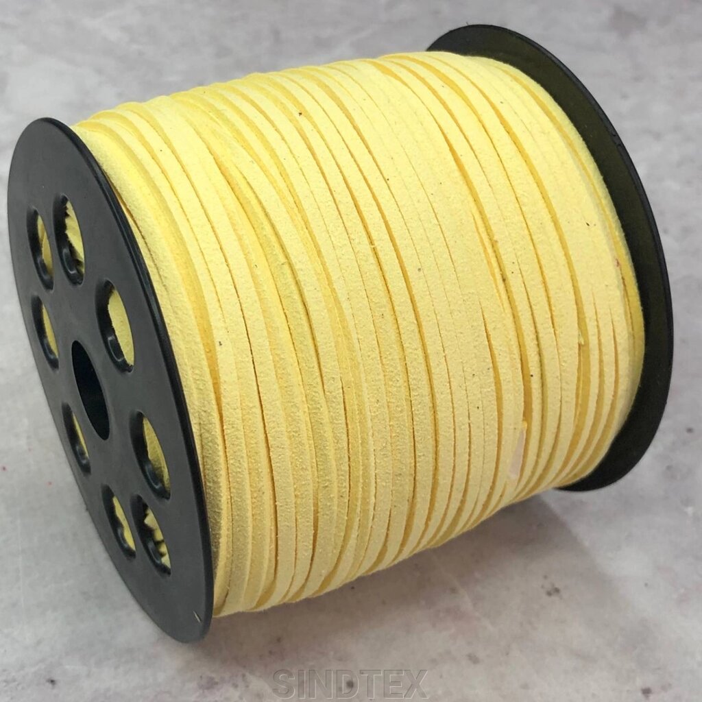 1 м - Шнур замшевий 2,5 мм - жовтий від компанії SINDTEX - фото 1