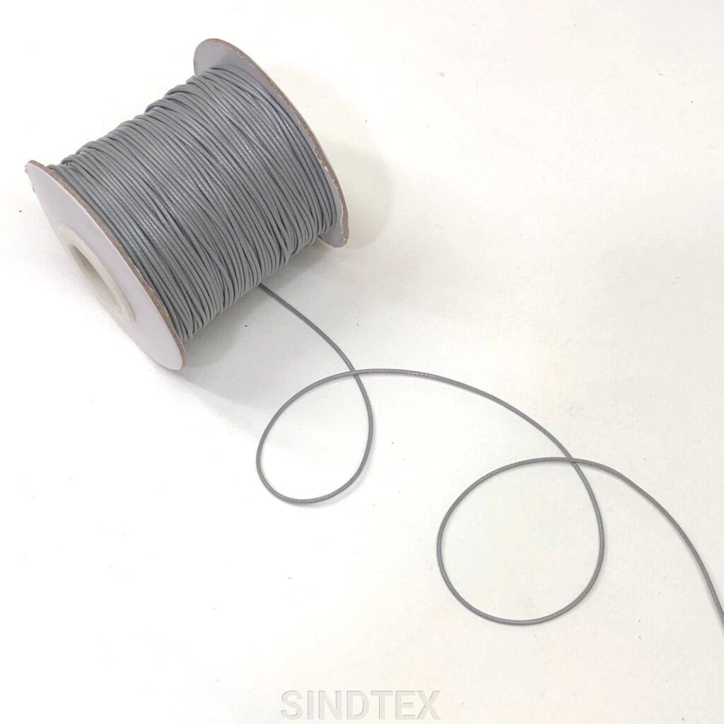 1 м - Вощений полірований шнур 0,8 мм - сірий від компанії SINDTEX - фото 1