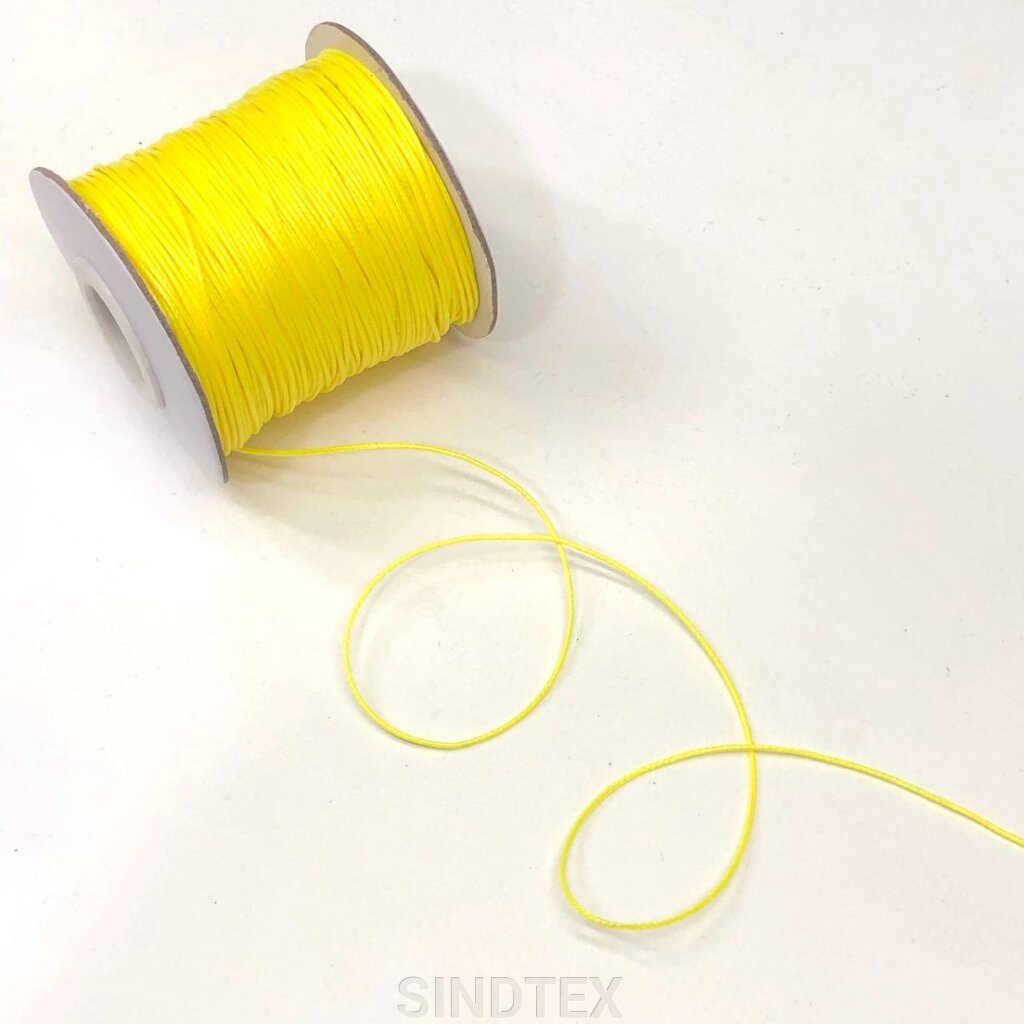 1 м - Вощений полірований шнур 0,8 мм - жовтий від компанії SINDTEX - фото 1