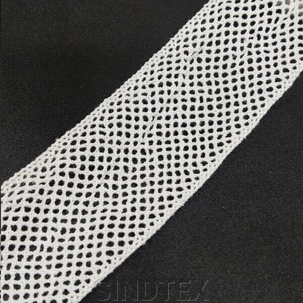 (1 метр) кружево льняное 4 см Цвет - Белый (М6275Л) ##от компании## SINDTEX - ##фото## 1