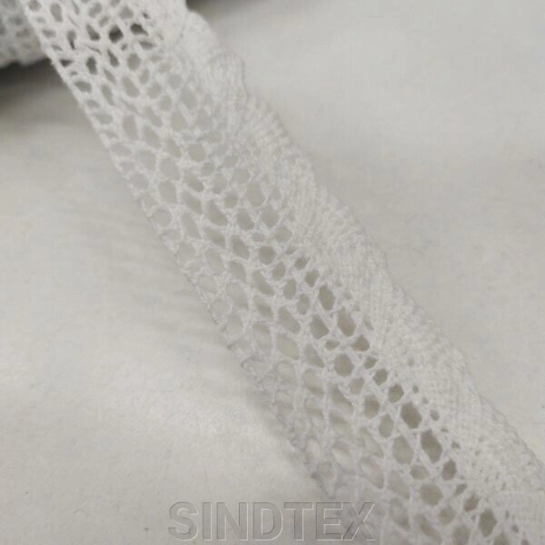 (1 метр) Мереживо лляне 2,5 см колір - білий (М6565-1) від компанії SINDTEX - фото 1