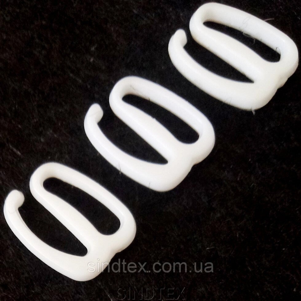 10 шт. - Білий регулятор 1 см (пластик) для ремінців бюстгальтера (застібка) (БФ-0003) від компанії SINDTEX - фото 1