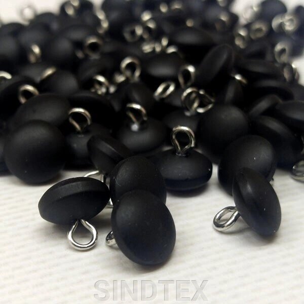 10 шт. - Ґудзики блузкові на ніжці Ø-10мм, чорний матовий від компанії SINDTEX - фото 1