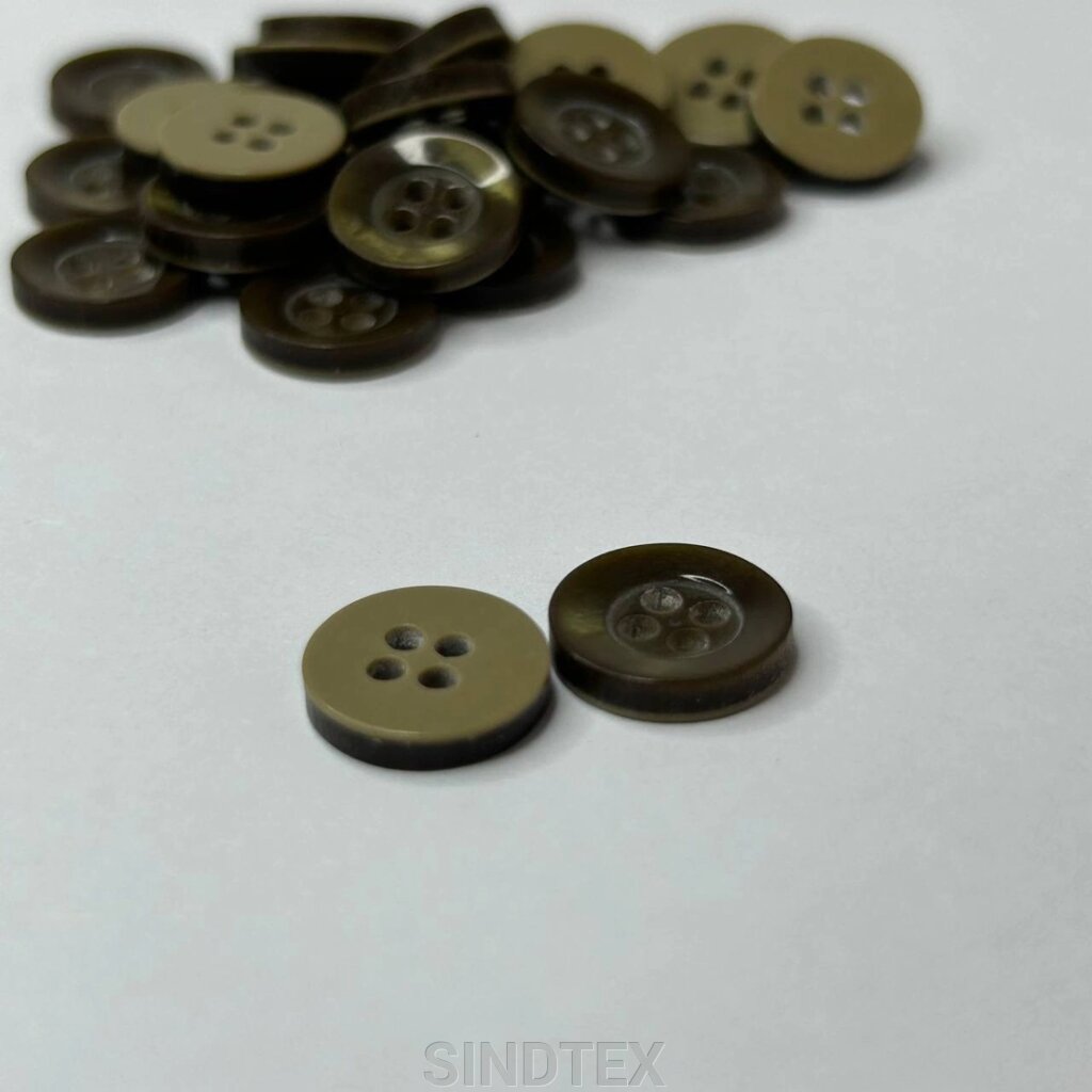 10 шт. - Ґудзики сорочкові Ø-11,5 мм - хакі болотний від компанії SINDTEX - фото 1