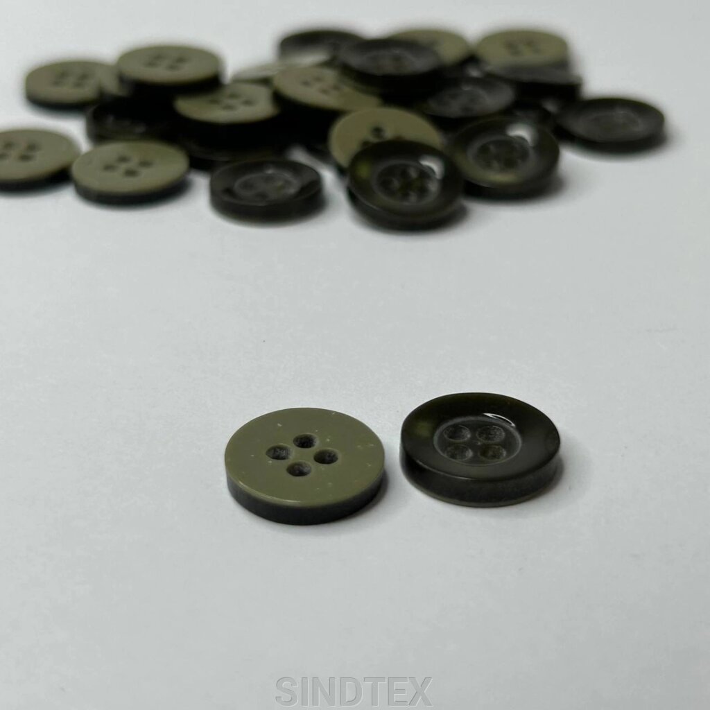 10 шт. - Ґудзики сорочкові Ø-11,5 мм - хакі зелений від компанії SINDTEX - фото 1