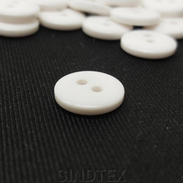 10 шт. - Ґудзики сорочкові Ø-13мм колір: білий від компанії SINDTEX - фото 1