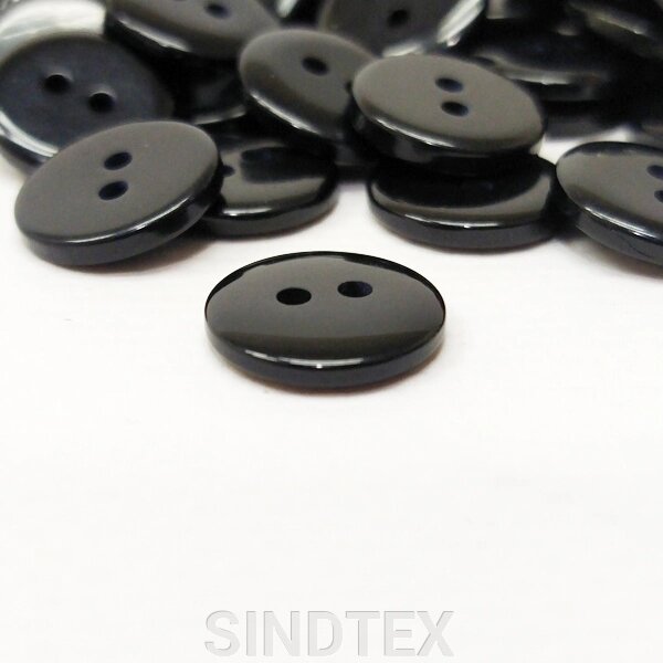 10 шт. - Ґудзики сорочкові Ø-13мм колір: чорний від компанії SINDTEX - фото 1