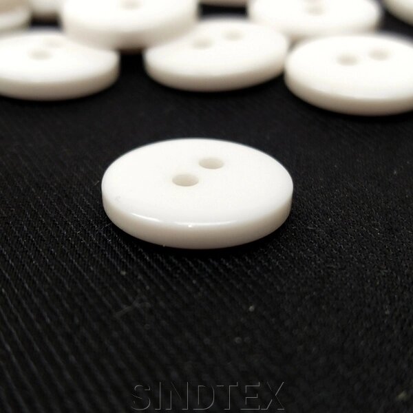 10 шт. - Ґудзики сорочкові Ø-15мм колір: білий від компанії SINDTEX - фото 1