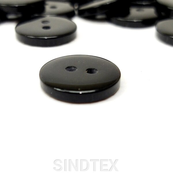 10 шт. - Ґудзики сорочкові Ø-15мм колір: чорний від компанії SINDTEX - фото 1