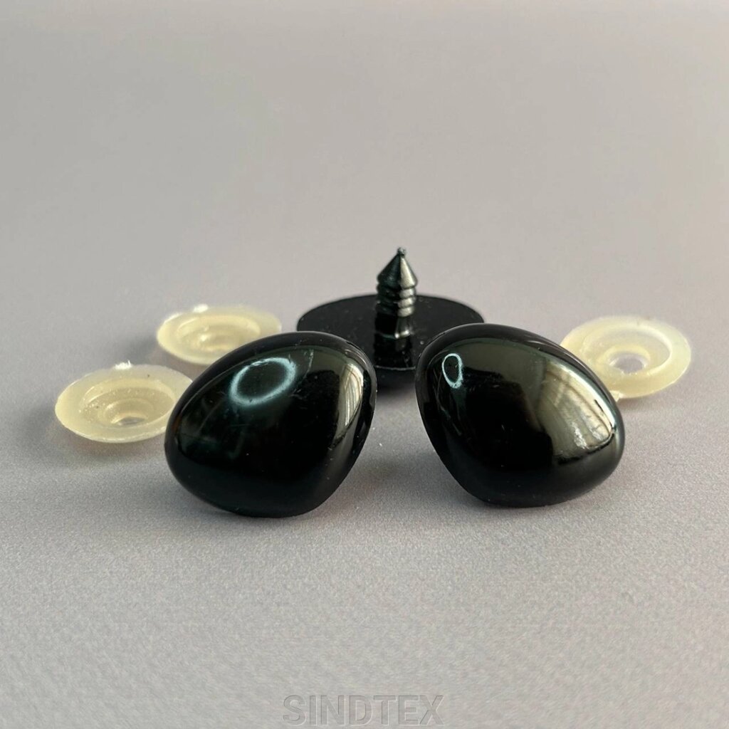 10 шт - Носик глянцевий для іграшок 24х29 мм - чорний від компанії SINDTEX - фото 1