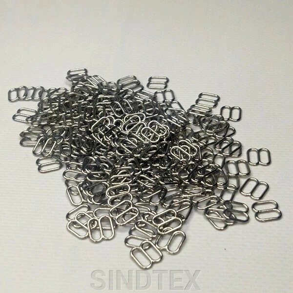10 шт. - Срібний 0,8 см регулятор (МЕТАЛ) для бретелів бюстгальтера (вісімка) від компанії SINDTEX - фото 1