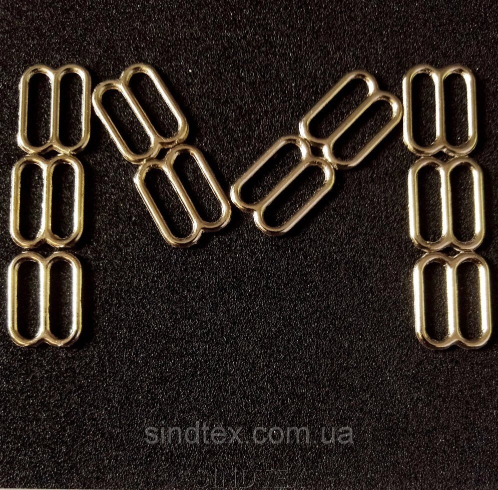 10 шт. - Срібний регулятор 1 см (метал) для ремінців бюстгальтера (вісімка) від компанії SINDTEX - фото 1