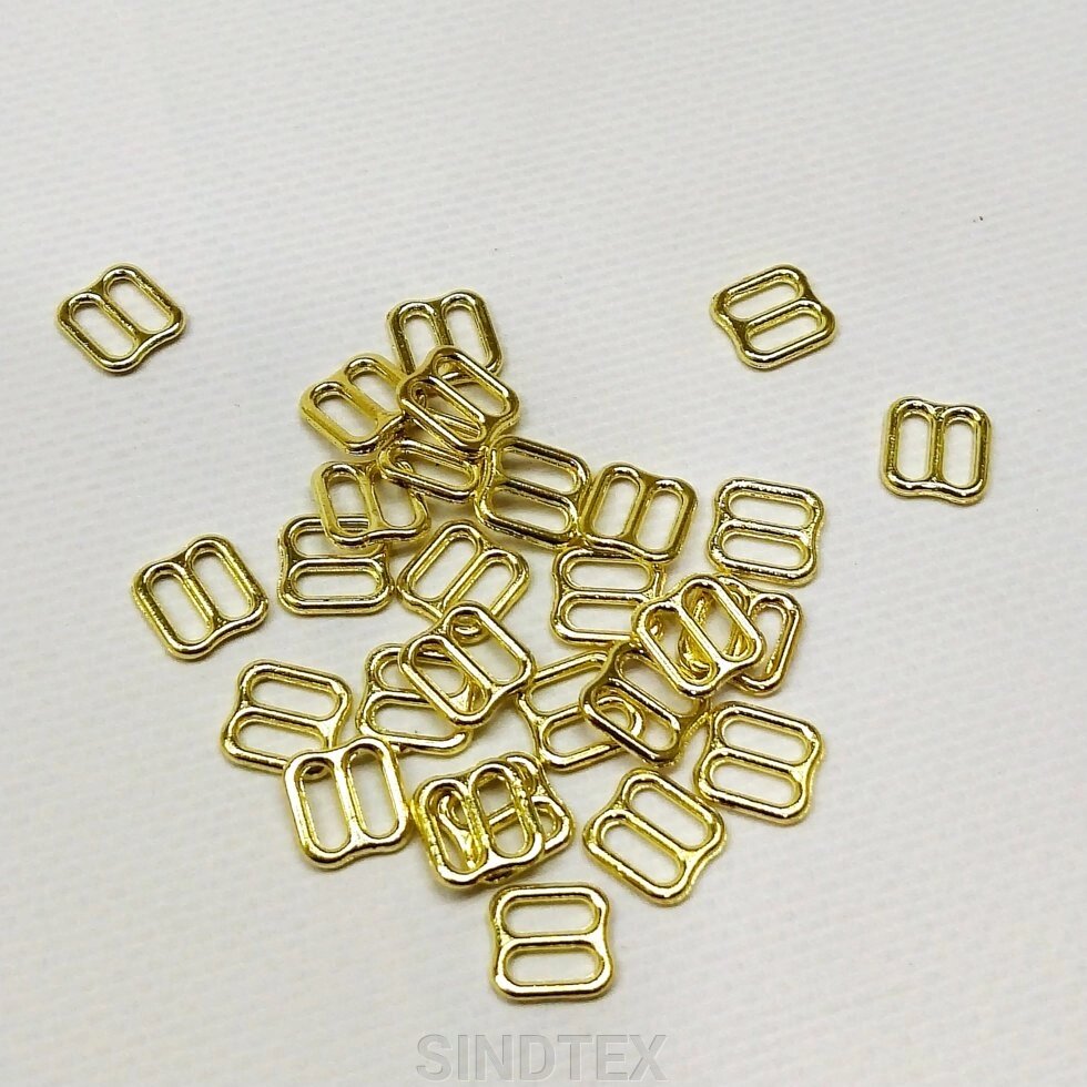 10 шт. - Золотий 0,8 см регулятор (МЕТАЛ) для бретелів бюстгальтера (вісімка) від компанії SINDTEX - фото 1