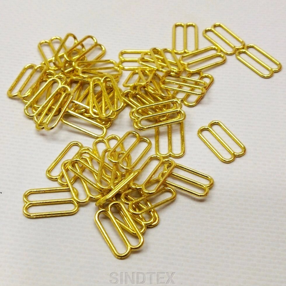 10 шт. - Золотий 1,5 см регулятор (МЕТАЛ) для бретелів бюстгальтера (вісімка) (БФ-0033) від компанії SINDTEX - фото 1