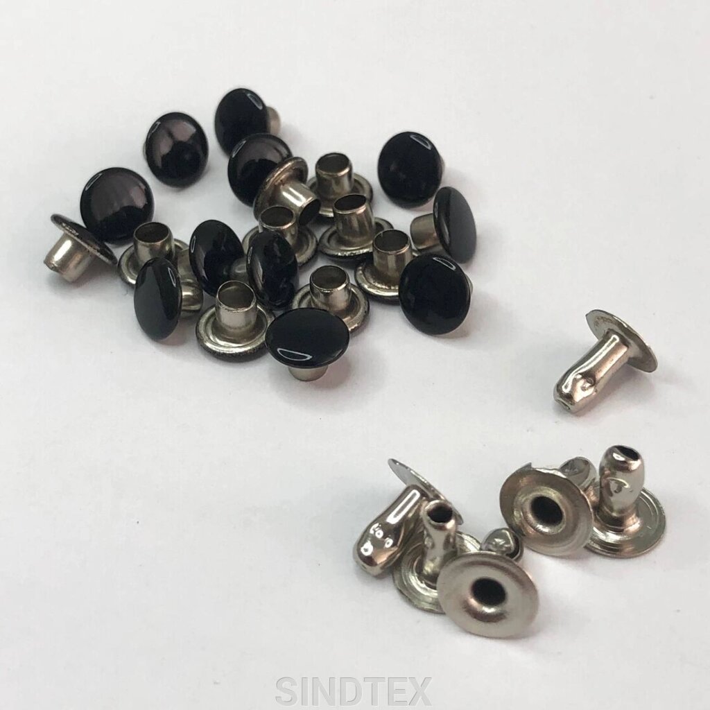 100 шт - Хольнітен односторонній фарбований 7мм - чорна емаль від компанії SINDTEX - фото 1