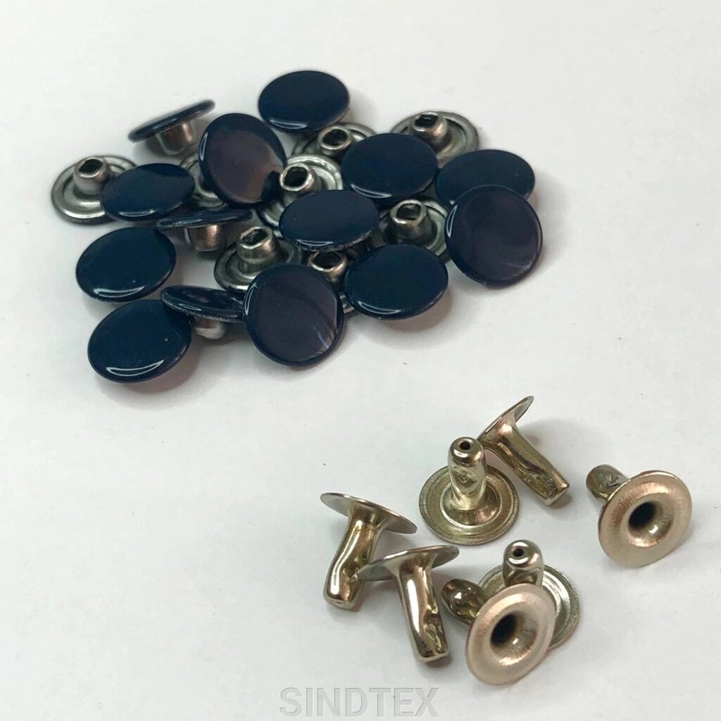 100 шт - Хольнітен односторонній фарбований 9 мм - темно синя емаль від компанії SINDTEX - фото 1
