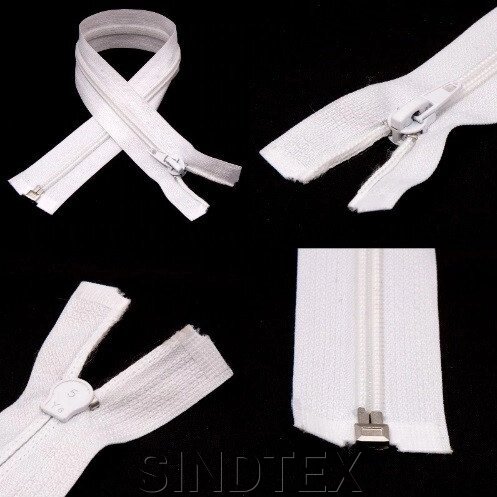 100 см-біла спіральна блискавка для одягу типу 5 від компанії SINDTEX - фото 1