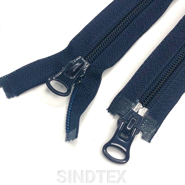 100см-спіральна блискавка для одягу з 2 бігунками тип 8 (синя темна) від компанії SINDTEX - фото 1