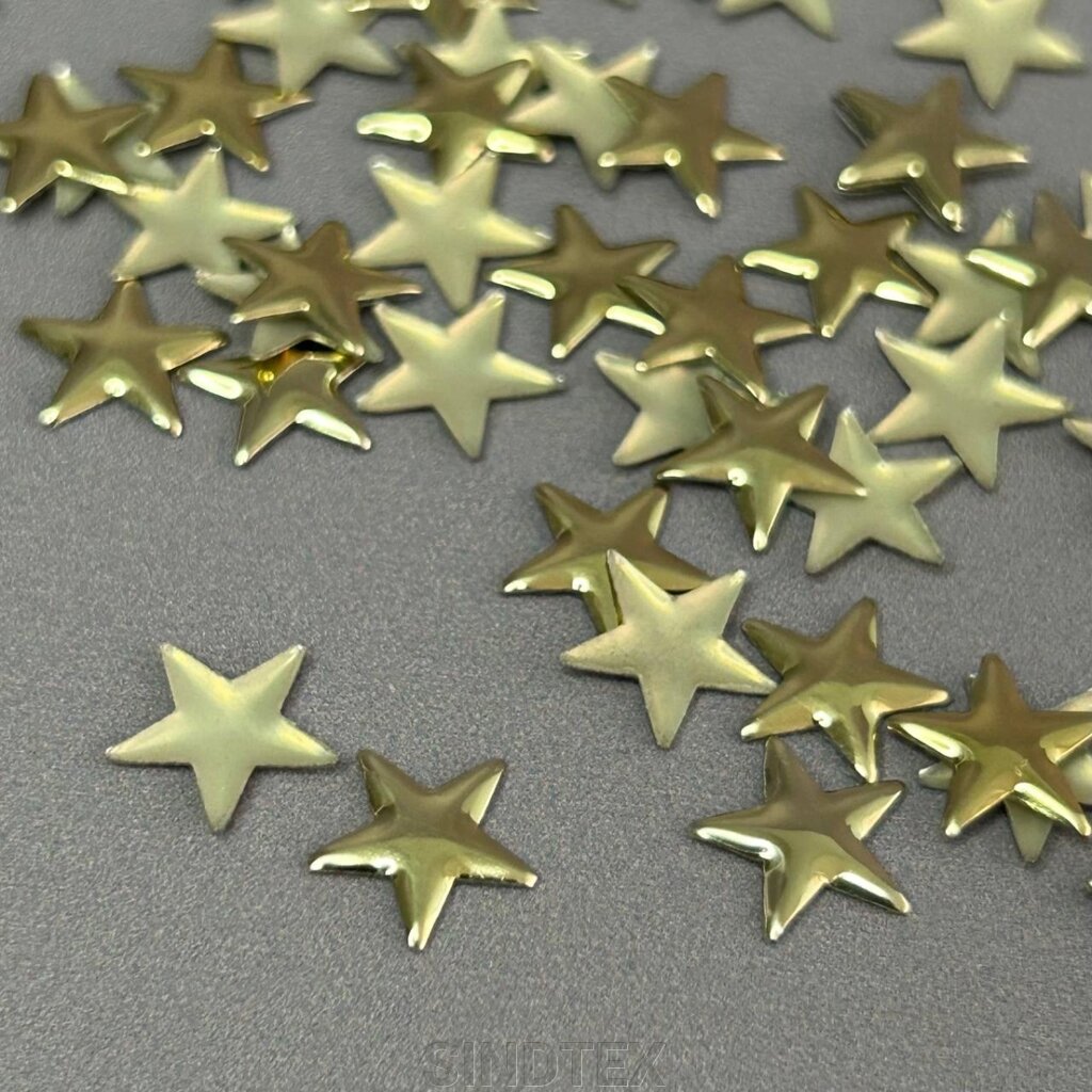 10г - Металострази термоклейові, зірка 10 мм - золото світле від компанії SINDTEX - фото 1
