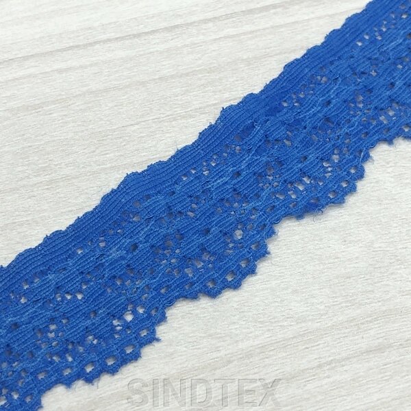 10м мереживо стрейч 2,5см #48 синій електрик від компанії SINDTEX - фото 1