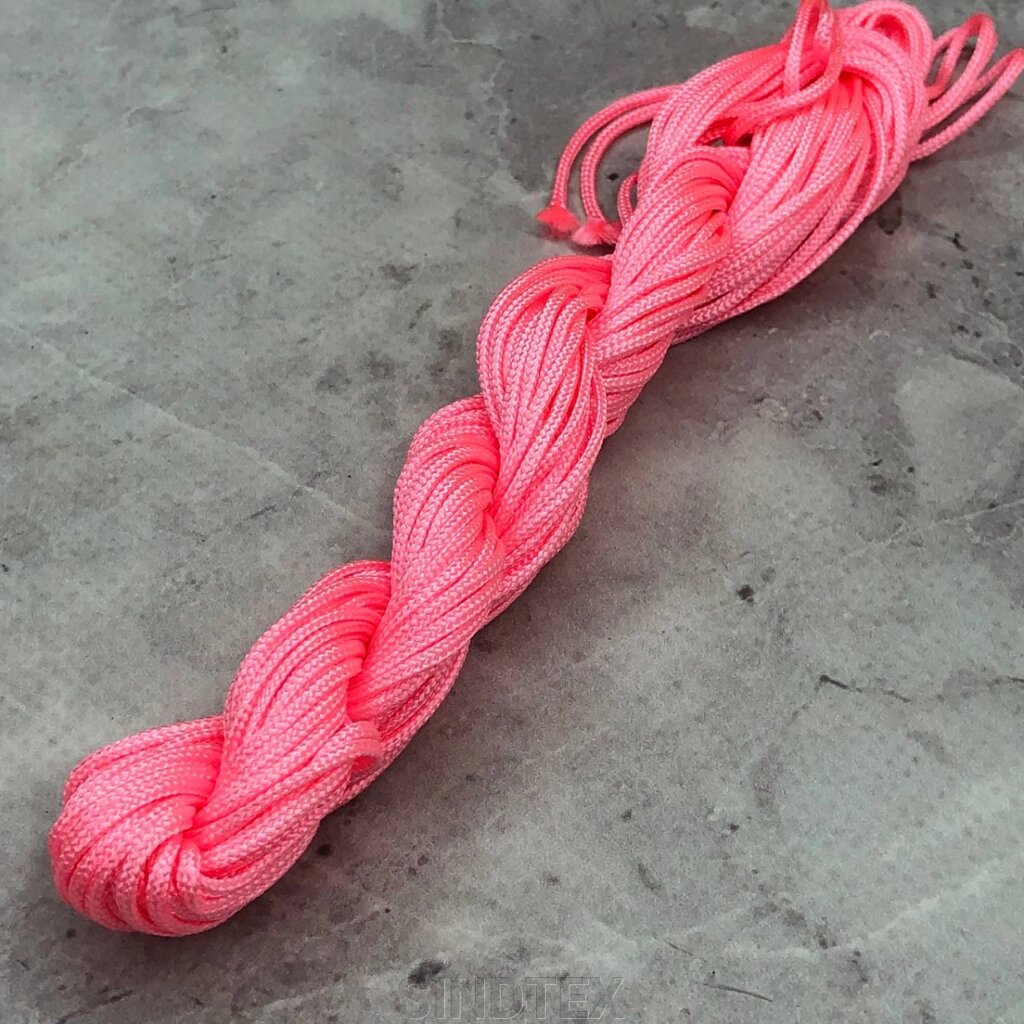 (12 метрів) Шнур нейлоновий, капроновий (шамбала) 1 мм - Рожевий від компанії SINDTEX - фото 1