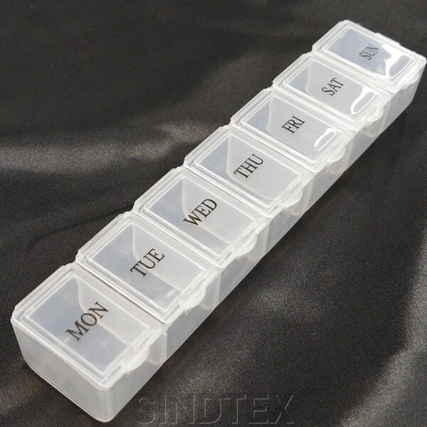 15х3x2см органайзер для табеток, тиждень - білий від компанії SINDTEX - фото 1