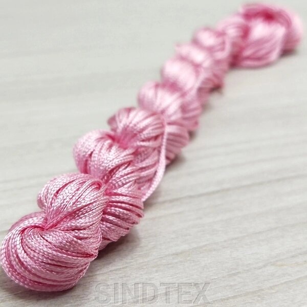 (18 метрів) Шнур нейлоновий, капроновий (шамбала) 1 мм колір - Рожевий від компанії SINDTEX - фото 1
