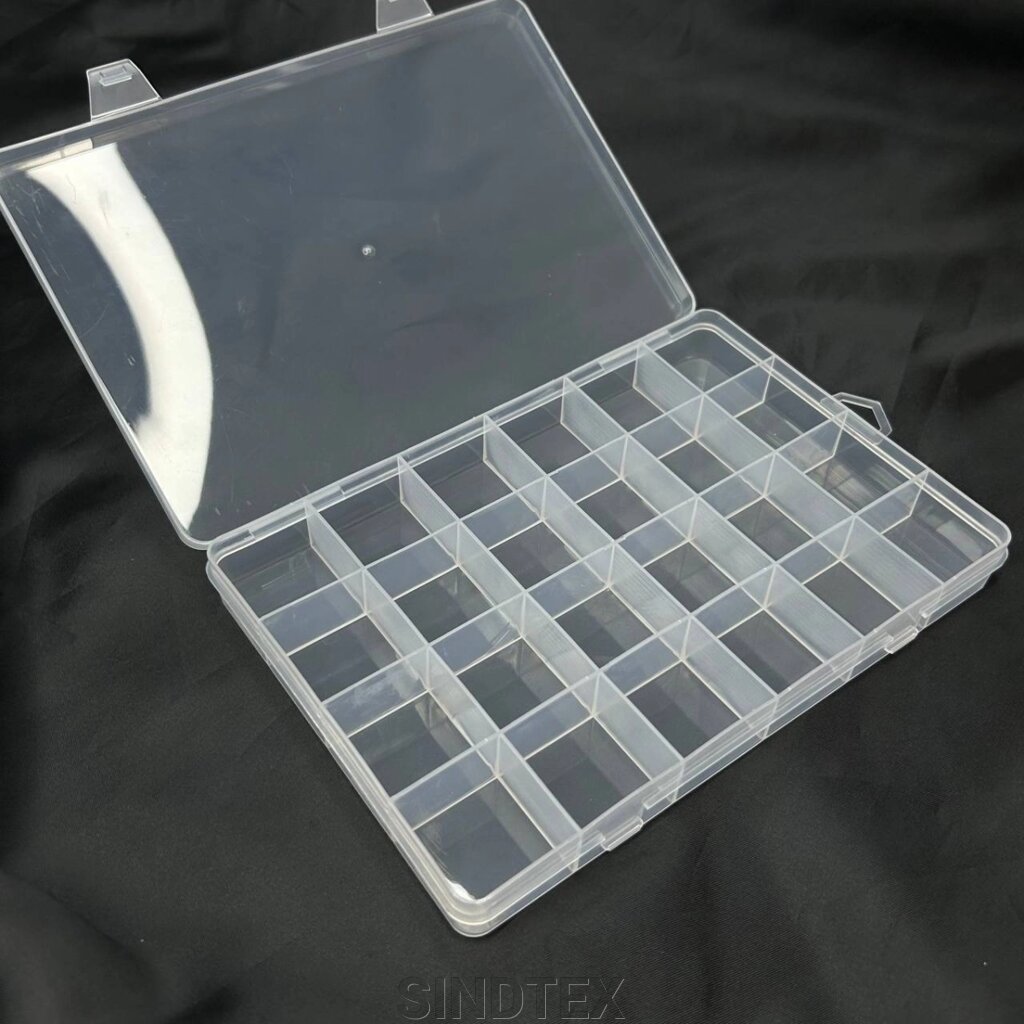 19х12,5х2см Пластикова тара (контейнер, органайзер) для рукоділля - 24 комірок від компанії SINDTEX - фото 1