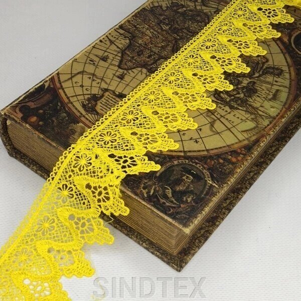 (1м) Кружево макраме Sindtex 6см Цвет - Желтый (М729-51-132) ##от компании## SINDTEX - ##фото## 1