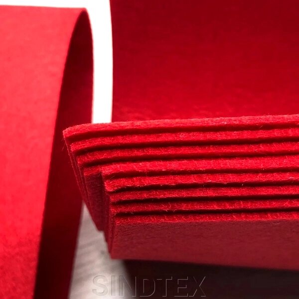 2 мм- Фетр щільний, 40х60 см, колір - червоний 73 від компанії SINDTEX - фото 1