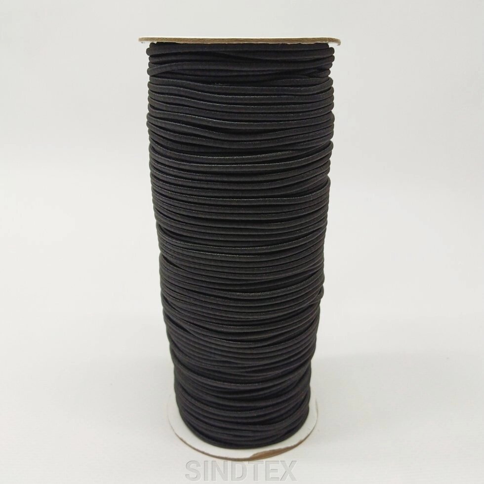 2 мм резинка кругла (шляпна) чорний 100 ярд. від компанії SINDTEX - фото 1