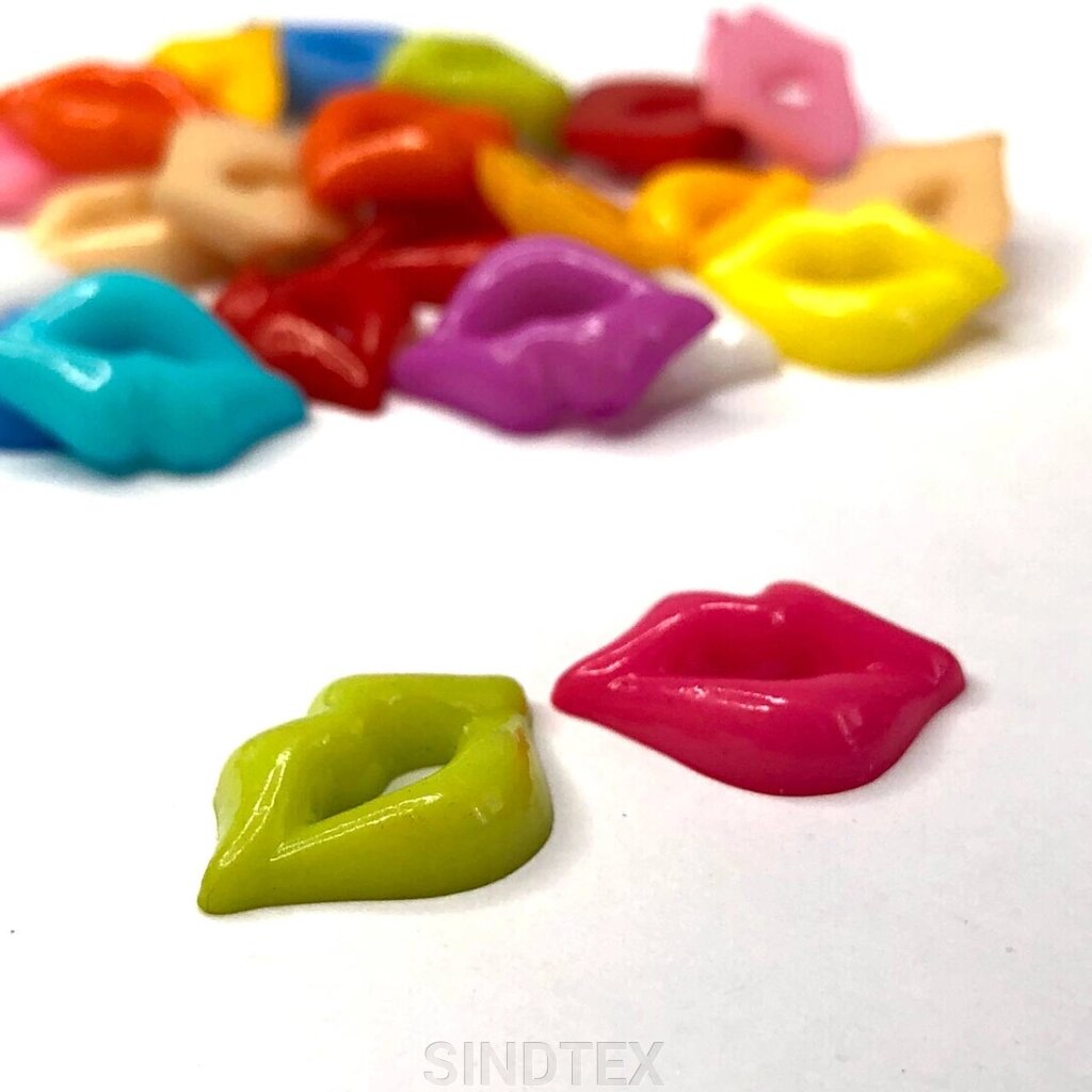 (20 грам) Кабашон пластиковий "Губки" 14х20мм - колір мікс від компанії SINDTEX - фото 1