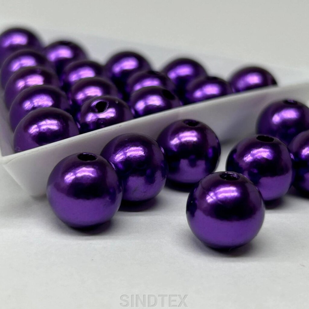 (20 грам) Намистини пластик Ø10мм - фіолетовий від компанії SINDTEX - фото 1