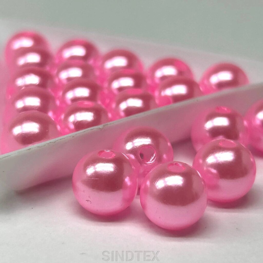 (20 грам) Намистини пластик Ø10мм, - рожевий від компанії SINDTEX - фото 1