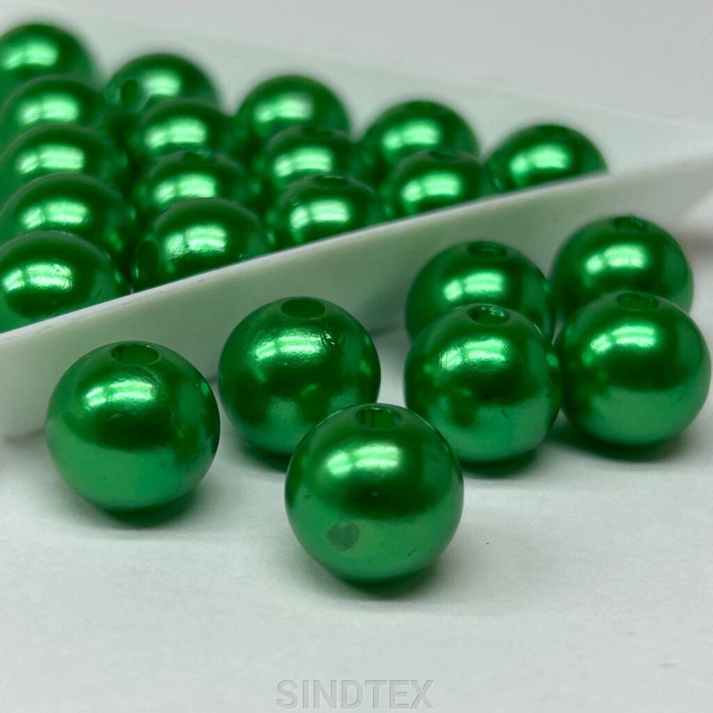 (20 грам) Намистини пластик Ø10мм - зелений від компанії SINDTEX - фото 1
