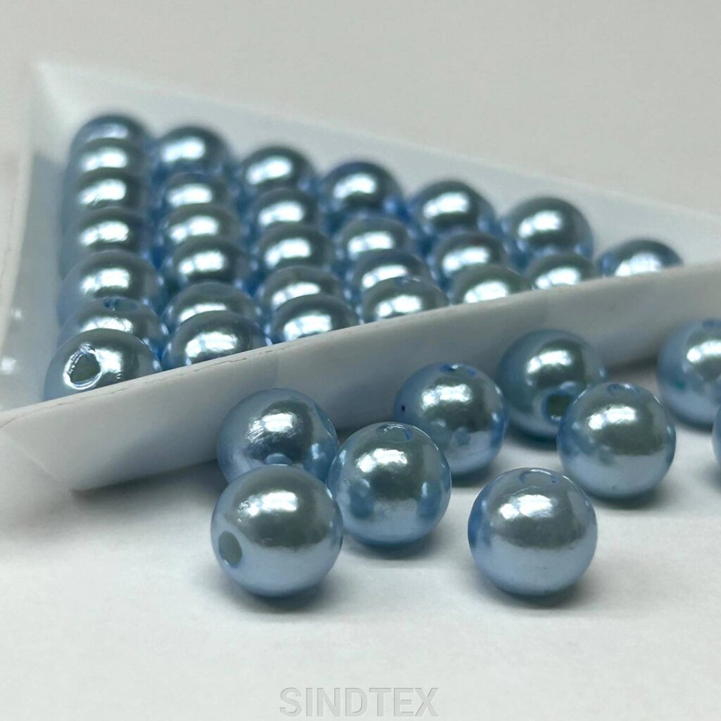 (20 грам) Намистини пластик Ø8мм - блакитний перламутр від компанії SINDTEX - фото 1
