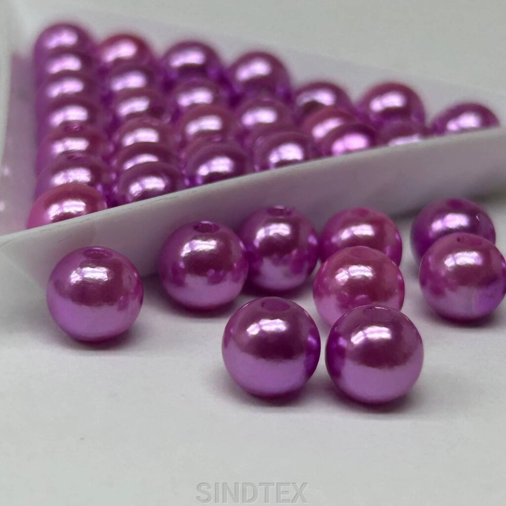 (20 грам) Намистини пластик Ø8мм - пурпурний перламутр від компанії SINDTEX - фото 1